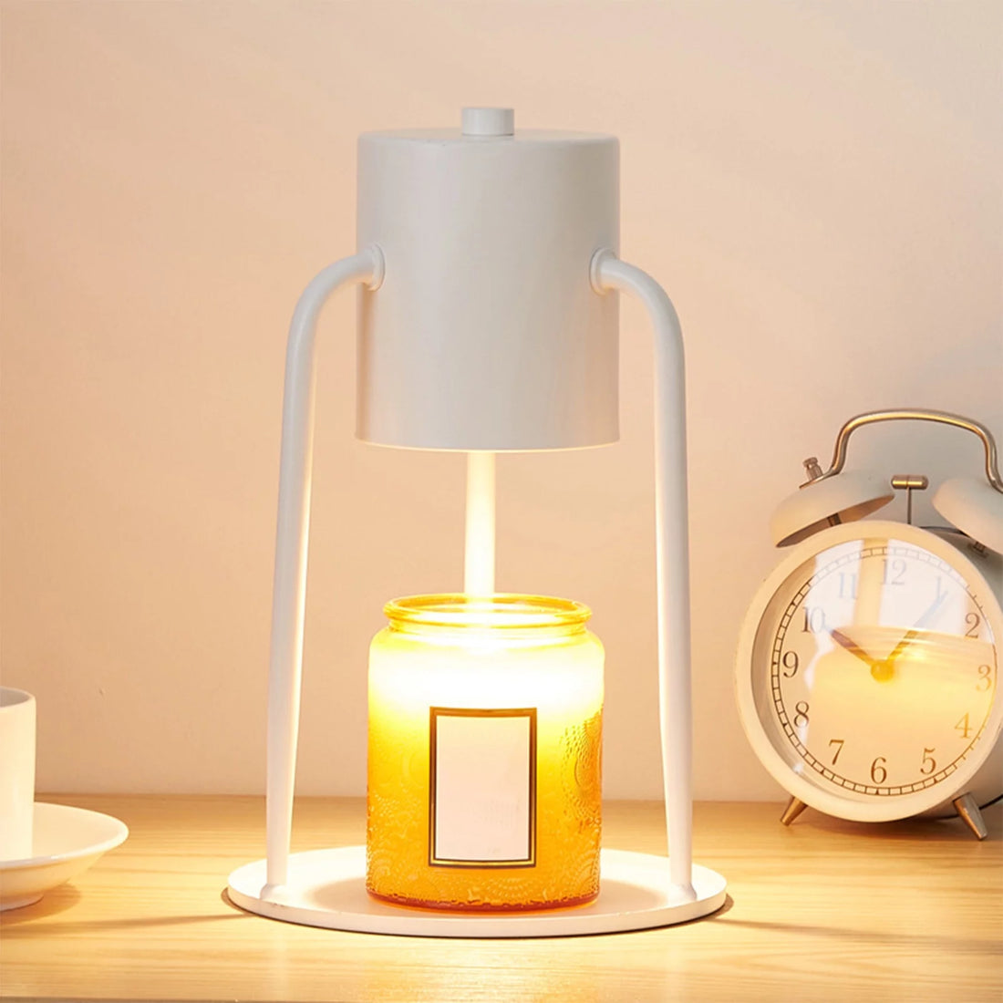 Dimmable Candle Melting Lamp Candle Warmer Lamp with Timer Scented Wax Heat Melts Candle Lamp Iron Lantern Home Tabletop Decoration Gifts Ornaments