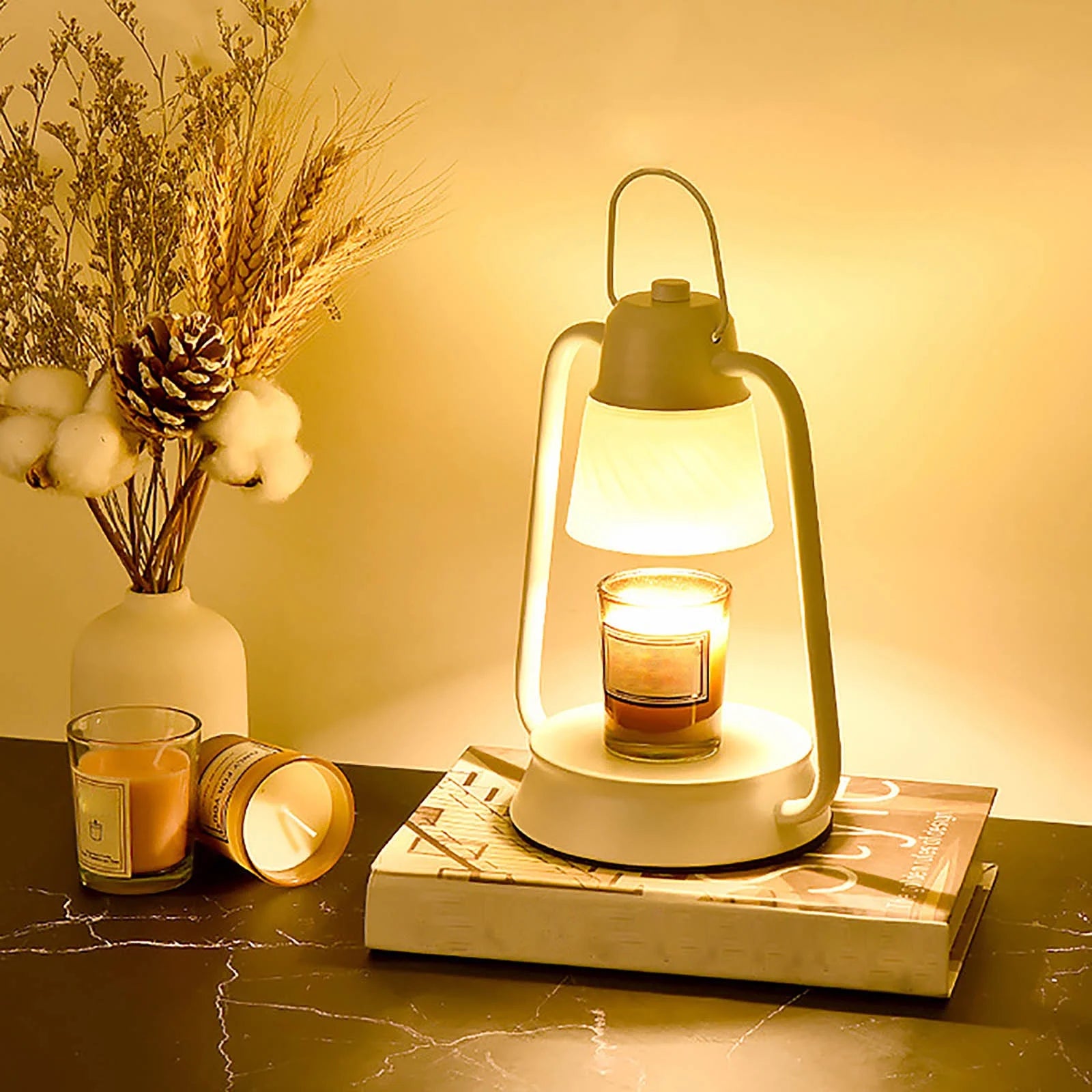 Candle Warmer Lamp Metal Dimmable Melting Candles with Timer Vintage Scented Heat Melting Candle Lamps Tabletop Decoration Winter Gifts for Friends