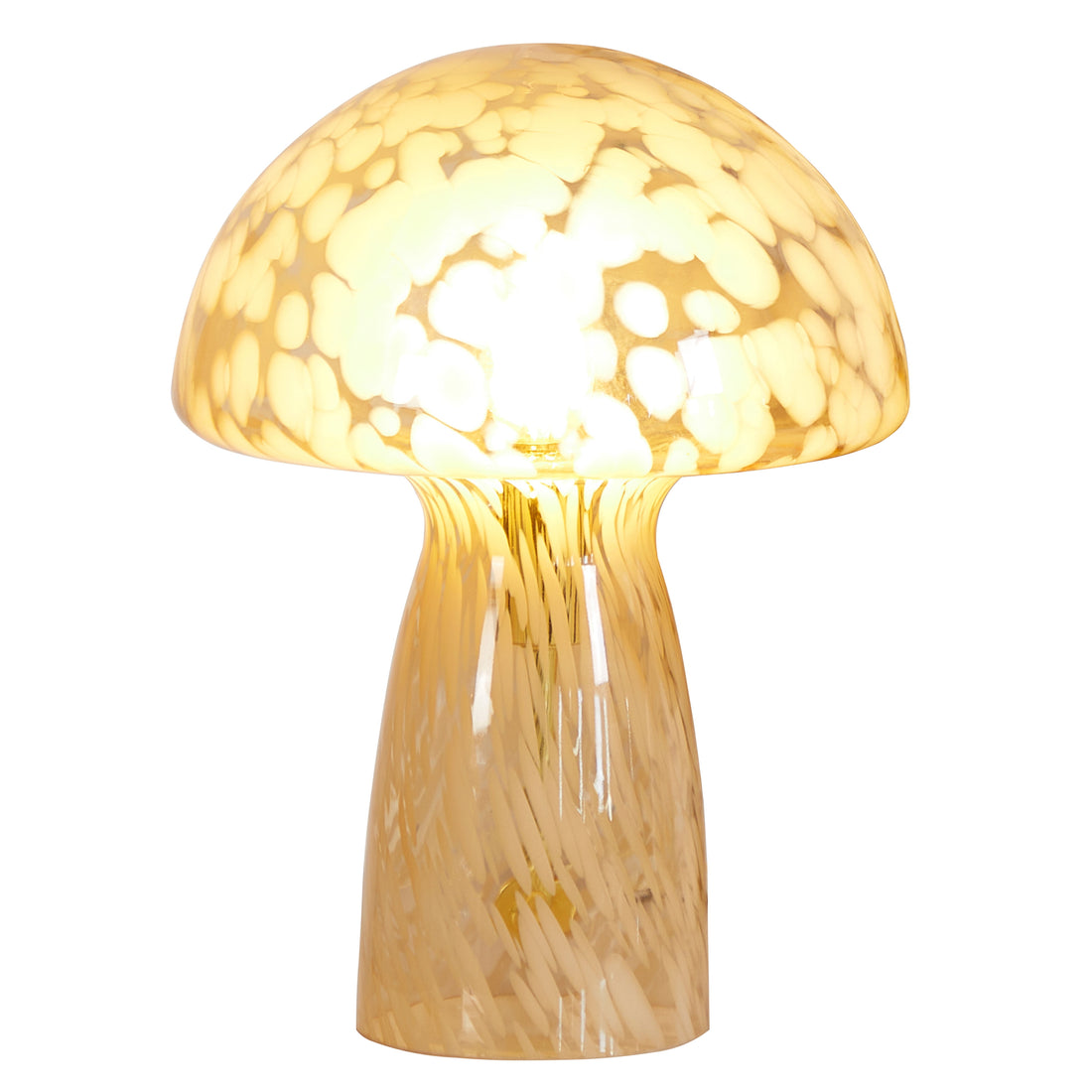 Novelty Glass Mushroom Lamp, Orange Tortoise, 12" H, Plug-In