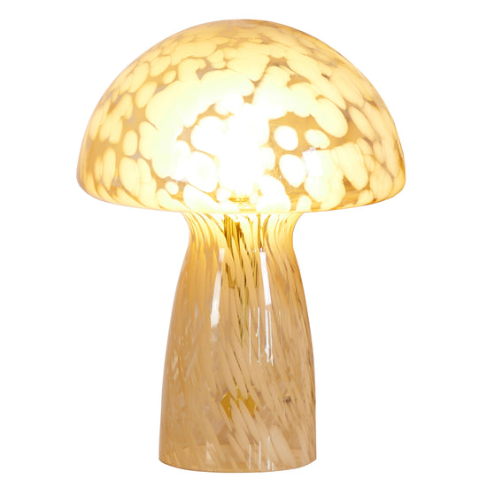 Novelty Glass Mushroom Lamp, Orange Tortoise, 12" H, Plug-In