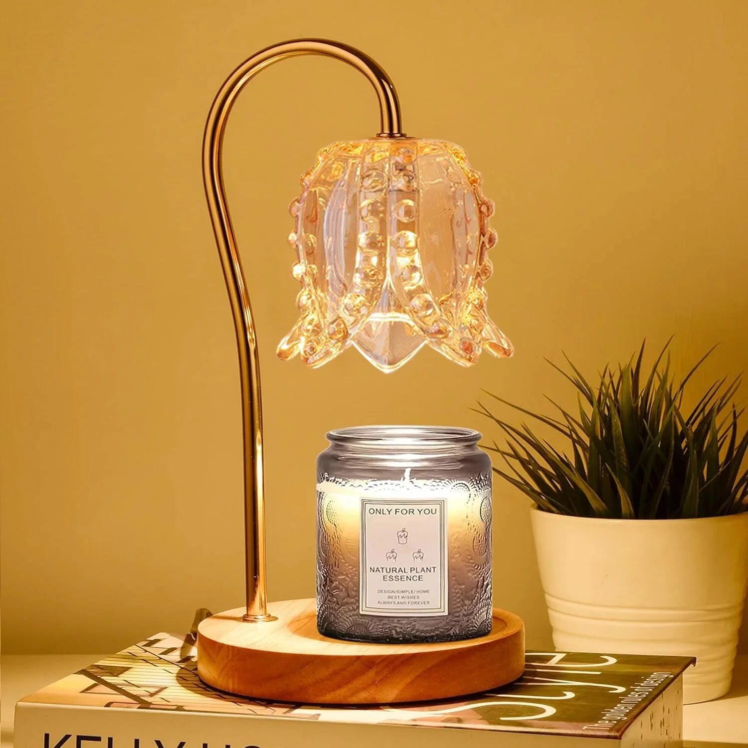 Candle Warmer Lamp,Candle Warmer with Timer,Dimmable Wax Melt Warmer for Scented Wax with 2 Bulbs