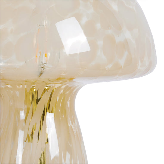 Novelty Glass Mushroom Lamp, Orange Tortoise, 12" H, Plug-In